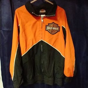 COPY - Harley Davidson Windbreaker Jacket Youth size 7 (orange and black)